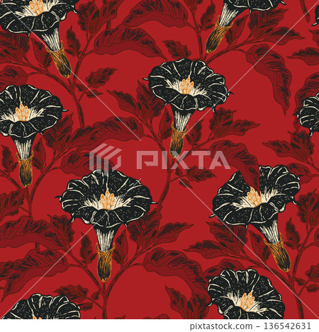 seamless pattern with yellow flowers 136542631