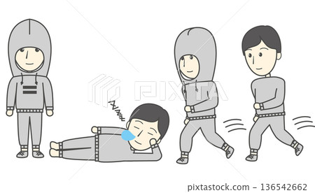 身穿連帽衫的男子的插圖 身穿連帽衫的男子的插圖 136542662