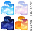 Illustration of a candle in the sky 136542705