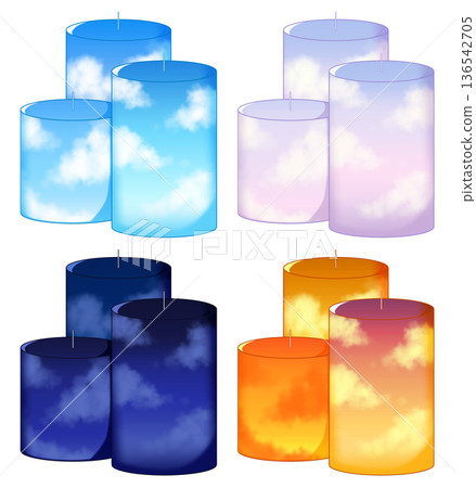 Illustration of a candle in the sky 136542705