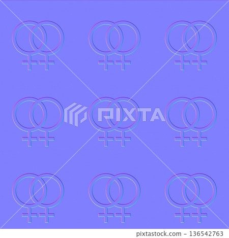 Female Gender Symbols 3D Normal Map Pattern Female Gender Symbols 3D Normal Map Pattern 136542763