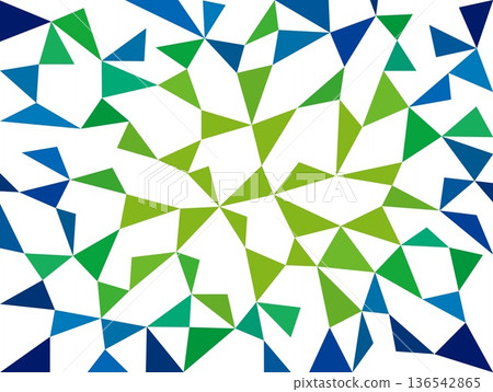 Geometric pattern, triangles, white background, colorful, green, navy 136542865