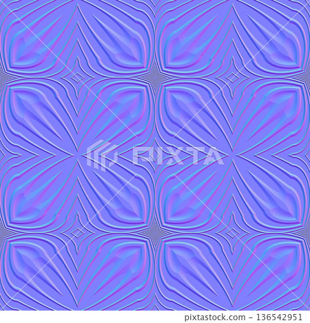 Geometric Floral Relief Seamless Normal Map Geometric Floral Relief Seamless Normal Map 136542951
