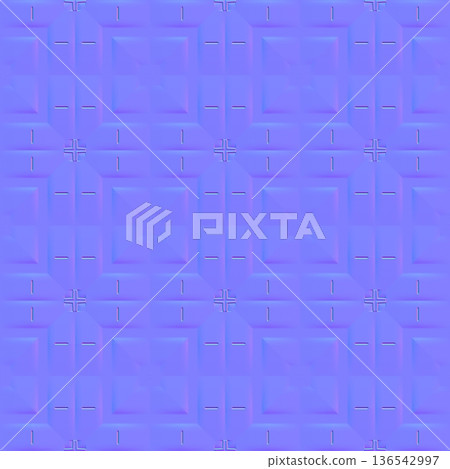 Seamless Industrial Geometric Cross Normal Map 136542997