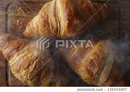Freshly Baked Butter Croissants Freshly Baked Butter Croissants 136543007