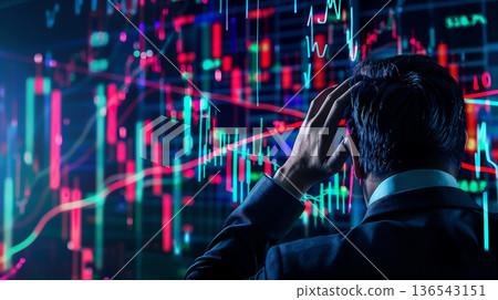 一位商人正苦於進行股市數據分析 136543151