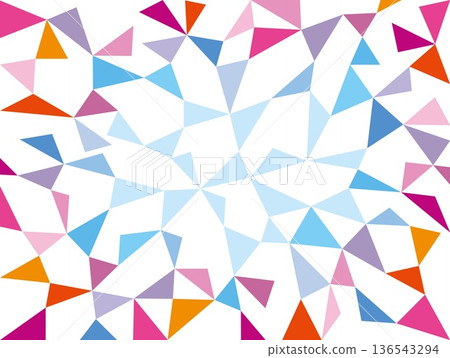 Geometric pattern, triangle, white background, colorful, light blue Geometric pattern, triangle, white background, colorful, light blue 136543294
