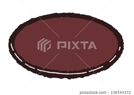 Illustration of an empty individual plate (Japanese tableware) for serving Japanese sweets Illustration of an empty individual plate (Japanese tableware) for serving Japanese sweets 136543372