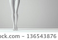 Woman's legs crossed standing silhouette monochrome photo 136543876