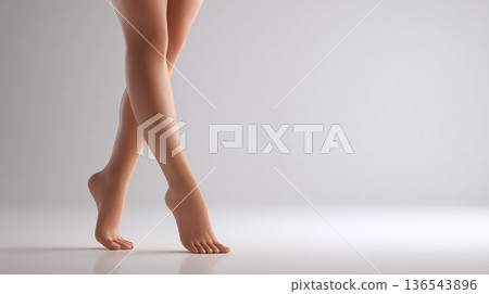 Woman's legs crossed, studio shot Woman's legs crossed, studio shot 136543896
