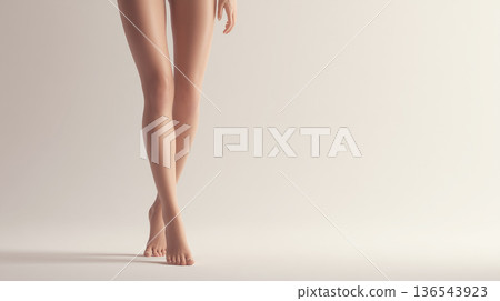 Woman's legs crossed, studio shot 136543923