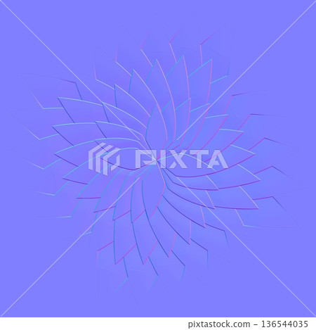 Swirling Petal Mandala Normal Map Texture 3D Asset 136544035