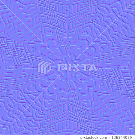 Dense Geometric Ornament Normal Map Background 136544059