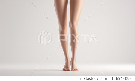 Women's legs, front view, studio shot Women's legs, front view, studio shot 136544092