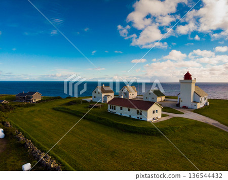 Obrestad lighthouse in Norway. 136544432