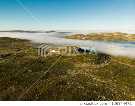 Hardangervidda mountain plateau landscape, Norway Hardangervidda mountain plateau landscape, Norway 136544471