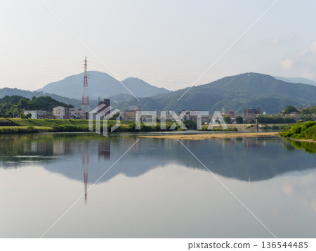 大和川流經大阪府柏原市 136544485