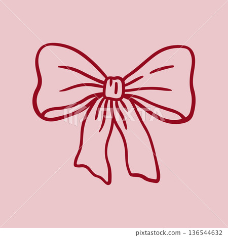 Cute red coquette bow 136544632