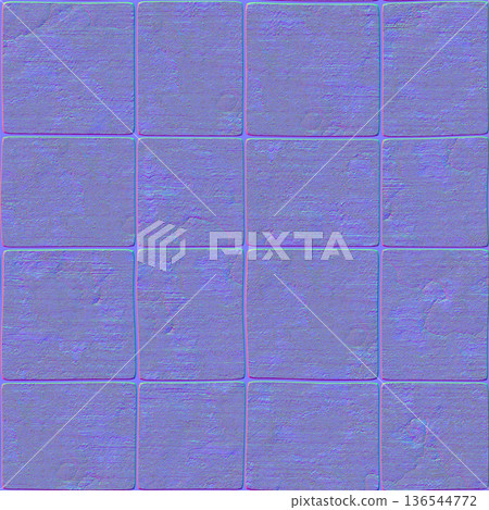 Rough Concrete Square Tile Normal Map 136544772