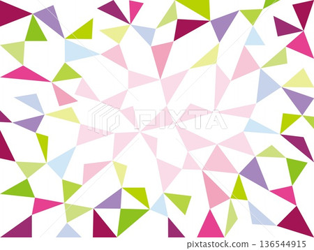 幾何圖案，三角形，白色背景，彩色，粉紅色 136544915