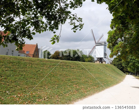 比利時布魯日的風車景色 136545083