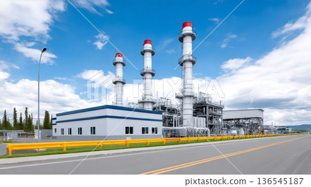 Gas fired power plant producing energy for industry 136545187
