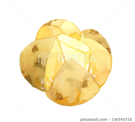 馬鈴薯醬－手繪水彩烹飪與食物插圖 136545558