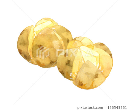 馬鈴薯醬－手繪水彩烹飪與食物插圖 136545561