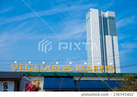 從新潟市萬代碼頭眺望朱鷺展覽館 從新潟市萬代碼頭眺望朱鷺展覽館 136545802