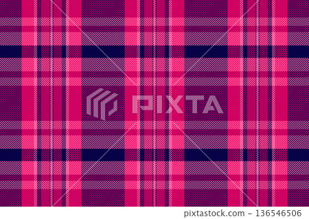 Gingham tartan vector fabric, luxury check seamless plaid. Blank textile texture pattern background in pink and dark colors. Gingham tartan vector fabric, luxury check seamless plaid. Blank textile texture pattern background in pink and dark colors. 136546506