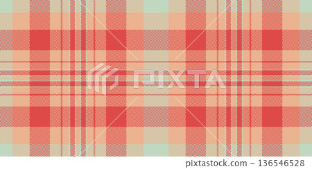 Scrapbook fabric check pattern, perfection seamless plaid background. Spring textile vector texture tartan in orange and red colors. Scrapbook fabric check pattern, perfection seamless plaid background. Spring textile vector texture tartan in orange and red colors. 136546528