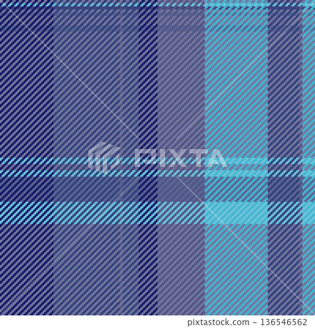 Crossed texture textile seamless, good pattern vector background. Styled fabric check tartan plaid in blue and pastel colors. 136546562