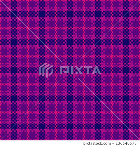 Japanese plaid pattern vector, tablecloth background seamless textile. Customized tartan texture check fabric in pink and purple colors. Japanese plaid pattern vector, tablecloth background seamless textile. Customized tartan texture check fabric in pink and purple colors. 136546575