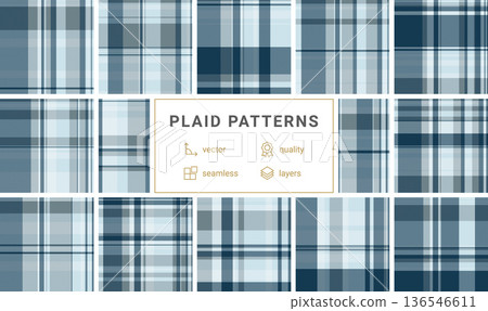 Sophisticated navy and light blue plaid pattern offering a classic, professional look. Ideal for highquality textile designs, website backgrounds, and creative branding projects. Sophisticated navy and light blue plaid pattern offering a classic, professional look. Ideal for highquality textile designs, website backgrounds, and creative branding projects. 136546611
