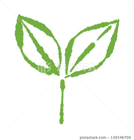 Simple two tea leaves illustration icon 136546709