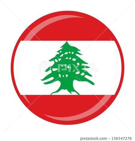 Lebanon national round circle flag emblem official icon 136547276