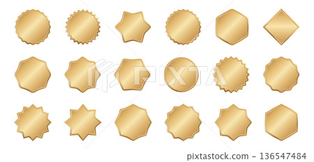 Gold medal icon set Gold medal icon set 136547484