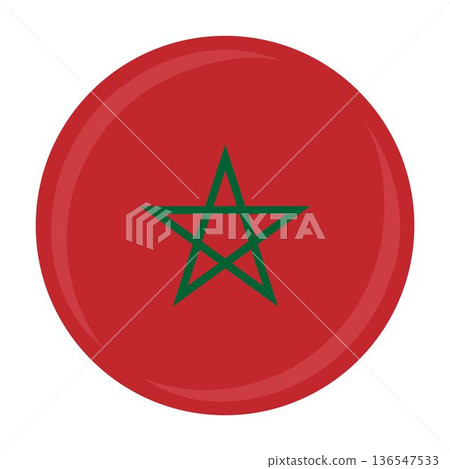 Morocco national round circle flag emblem official icon 136547533