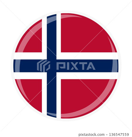 Norway national round circle flag emblem official icon 136547559