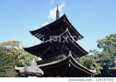 愛媛郡松山市石手寺的三重塔 136547568
