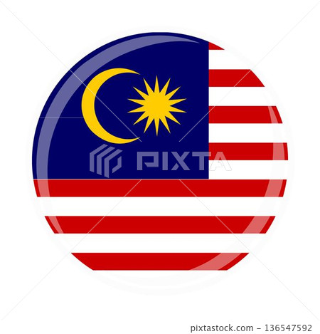 Malaysia national round circle flag emblem official icon 136547592