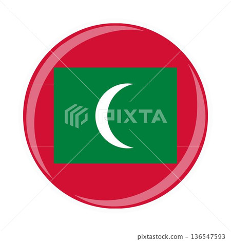 Maldives national round circle flag emblem official icon Maldives national round circle flag emblem official icon 136547593