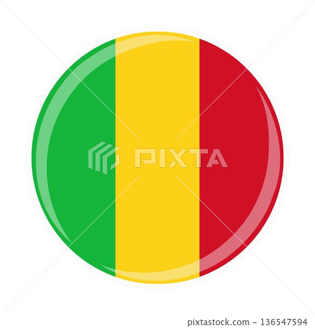 Mali national round circle flag emblem official icon Mali national round circle flag emblem official icon 136547594