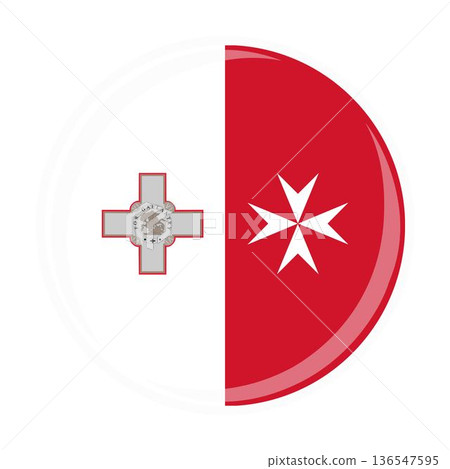 Malta national round circle flag emblem official icon Malta national round circle flag emblem official icon 136547595