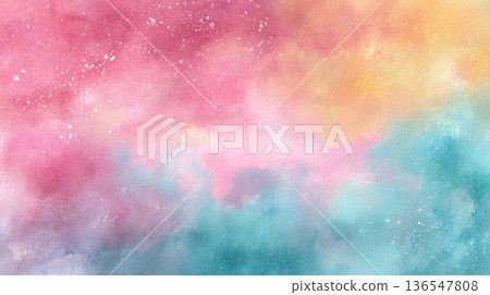 彩色雲朵插畫背景 136547808