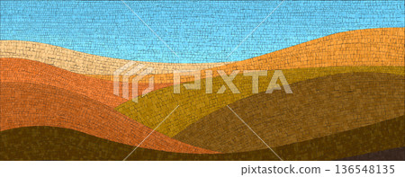 Abstract dunes landscape mosaic Abstract dunes landscape mosaic 136548135