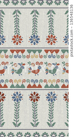 Birds and flowers seamless mosaic pattern Birds and flowers seamless mosaic pattern 136548136