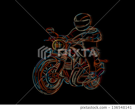 Motorcycle rider sketch Motorcycle rider sketch 136548141
