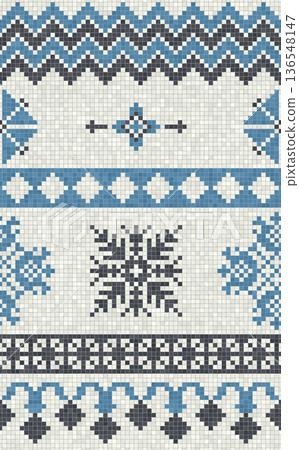Scandinavian mosaic vector pattern 76 136548147