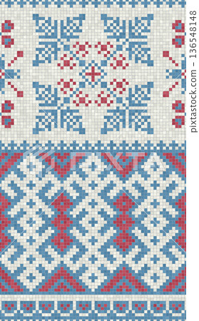 Scandinavian mosaic vector pattern 77 136548148